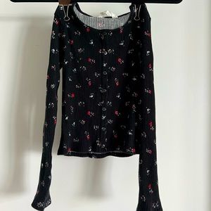 Girls flower long sleeve shirt